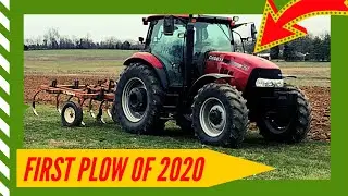 Plowing for the first time this year (2020) - Case IH Maxxum 125 chisel plowing for Strawberries