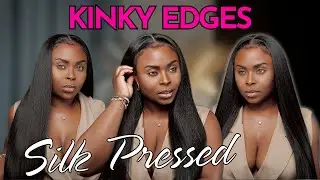 Синтетический парик с кудрявыми краями | Sensationnel Kinky Silk Pressed 26 дюймов | Сглаживание ...