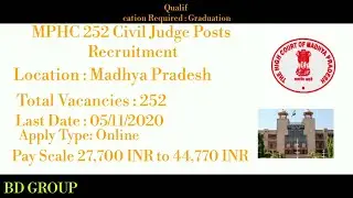 MPHC 252 Civil Judge Posts RecruitmentApply Type: Online