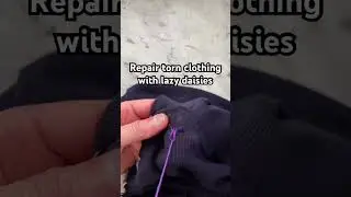 Repair holes in clothing with lazy daisies #visiblemending #embroidery