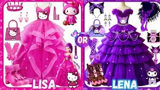 Hello Kitty 🎀 vs Kuromi 🖤 | Lisa vs Lena | Sweet vs Rebel | #sanrio #trending #lisaorlena #viralvi
