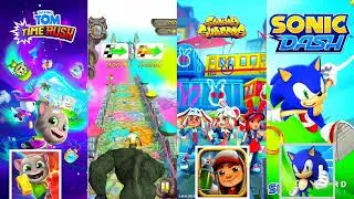 Talking Tom Time Rush Vs Subway surfers Vs Temple Run 2 Vs Sonic Dash