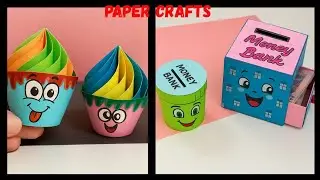 Diy Easy Paper Crafts | How to make | Miniature cup ice cream, Money bank | School project |#diy 