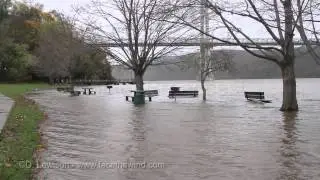 Hurricane Sandy Hudson River Flooding in New York - Oct 29, 2012