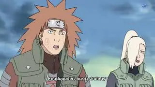 Neji, shikamaru,choji,kiba and akamaru Vs reanimated four sound ninja