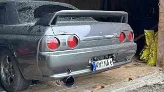 Flyby Nissan Skyline r32 GT-R BNR32 HKS Super Turbo + Fujitsubo equal length downpipe
