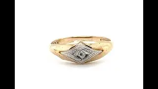 Victorian Diamond Baby Ring Mined Yellow & White Gold Antique Original 1880's