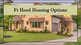 Ft Hood Housing Options