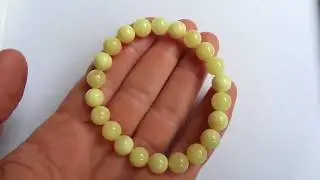 100% NATURAL Highest Quality BALTIC AMBER Round Beads Bracelet Royal White Butterscotch