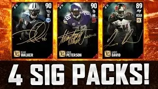 4 SIGNATURE PACKS! | OMG NEW ADRIAN PETERSON! WE GOT TWO NEW FLASHBACKS! | MUT 17