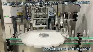 Double station pump spray cap capping machine