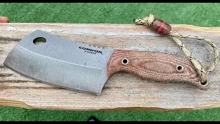 Condor Primal Cleaver Fixed Blade 1095 Micarta Outdoor Chef Cooking Knife.