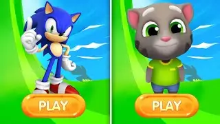 Sonic Dash Vs Talking Tom Gold Run - Movie Sonic Vs All Boss Zazz Egman-All characters unlocked 