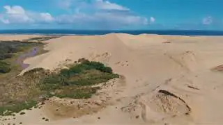 4K Drone Footage: Giant Sand Dunes, New Zealand