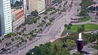 Historic View: Rush Hour Traffic in Downtown Miami at 8:am (EDT) 4/7/2020
