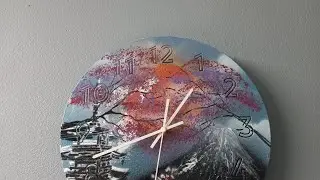 Раскраска часов аэрозолью,spray paint clock(Japan style)