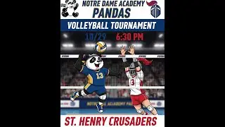 10/29/25 - Notre Dame Academy Pandas vs St. Henry Crusaders - 9th Region Volleyball Finals