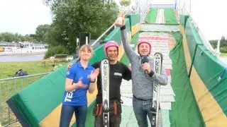 Reporter beim Skispringen