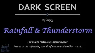 10 HOURS of GENTLE RAIN and THUNDERSTORM w/ Countdown to Relaxing Alarm | Black Screen | Best Sleep