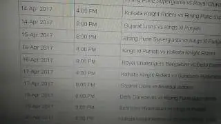 IPL 2017 Full Schedule - New Original