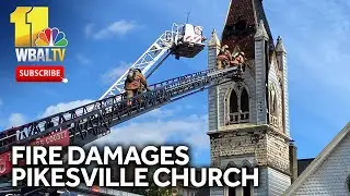 Fire ripped through Pikesville church steeple
