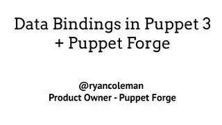 Data Bindings in Puppet 3 + Puppet Forge