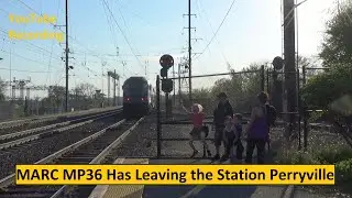 MARC MP36 Has Leaving the Station Perryville