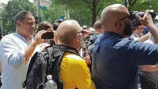 Whistle blowing protester at Majorie Taylor Greene and Matt Gaetz  January 6th press conference