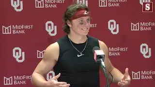 OU QB John Mateer speaks with media following 35-3 season-opening victory versus Illinois State