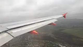 easyJet A319-111 Landing Glasgow Airport: Bumpy Flap 3 Approach
