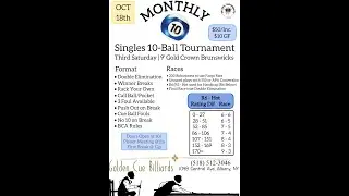 Golden Cue Monthly 10-Ball Tournament