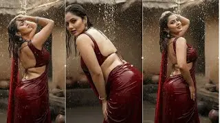 💃Cinematic Saree Dance in the Rain | AI Fashion Fusion | Indian Folk Fusion x AI Music & Visuals
