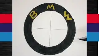 Dark mode BMW logo with gold mix - Drawing & Coloring book