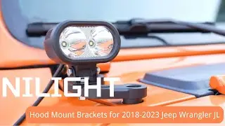 Nilight Hood Mount Brackets for 2018-2023 Jeep Wrangler JL