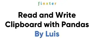 Read and Write Clipboard with Pandas