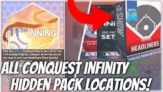 All Conquest Infinity 11th Inning Hidden Pack Locations! MLB The Show 19 Diamond Dynasty