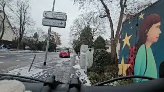 🇩🇪4K leisurely bike ride on icy streets/دوچرخه سواری در خیابان یخ زده