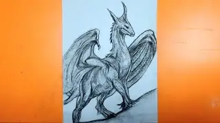Learn how to draw ड्रैगन dragon with charcoal pencil #trending #charcoaldrawing #drawingideas 