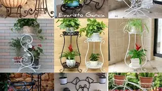 Porta maceta o porta tarro en hierro forjado  Evaristo Garc&iacute;a
