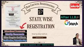 Bar Council Registration 🔥 State Wise Enrollment Steps | Advocate Registration Guide @vidhvaani-law 