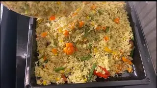 Fried vegetables and chicken rice#food #recipe 