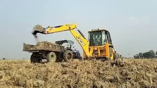 JCB 3DX back loader and powertrac trolley and Massey tractor and Sonalika tractor #automobile #jcbba