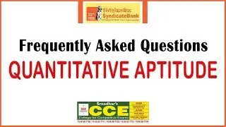 Frequently Asked Questions in Quantitative Aptitude | Syndicate Bank PO MT 30825