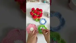 Crochet some small flower storage trays | Check tutorial in my channel  #crochet