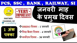 जनवरी माह के सभी महत्वपूर्ण दिवस | Important days january 2021 |Current affairs 2021|प्रमुख दिवस2021