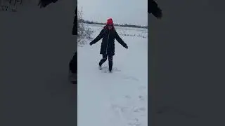 she's happy playing the snow / Osijek, Croatia #snow #shortvideo #shortsviral