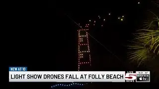 VIDEO: Drones fall during Folly Beach New Year&rsquo;s Display, one person injured