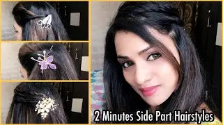 Side puff hairstyles for girls| Side partition hairstyles/open hairstyles/quick hairstyle for party