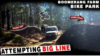 Big line, Hitting the 40 foot Gap jumps | Boomerang Farm Bikepark
