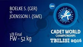 1/8 FW - 52 kg: I. JOENSSON (SWE) df. S. BOELKE (GER), 4-0